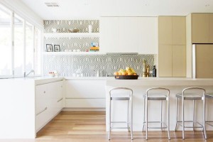 doherty lynch kitchen wallpaper backsplash covered in glass cococozy