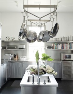 harpers bazaar stainless steel cabinets pot rack hamptons kitchen cococozy